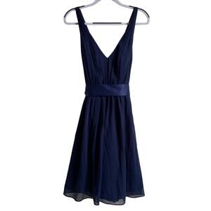 Vera Wang Navy Backless Cocktail Dress 8
